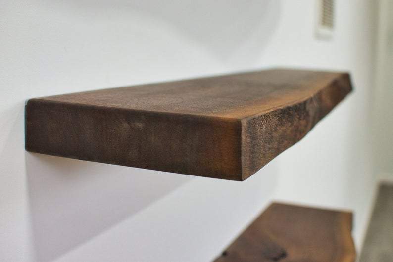 Live Edge Walnut Floating Shelf